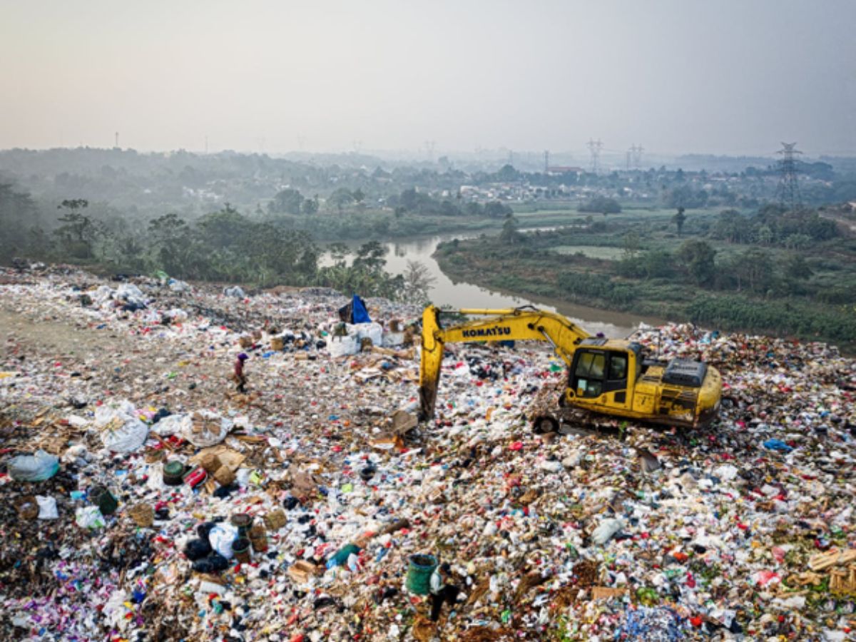 Landfill by a river